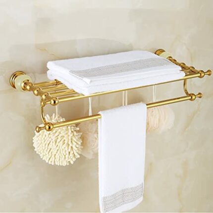 HIGOH Towel Racks, Bathroom Towel Rack Wall Mounted Towel Holder,European Style Bathroom Towel Rack,Stainless Steelen Bathroom Rack,Bathroom Jade