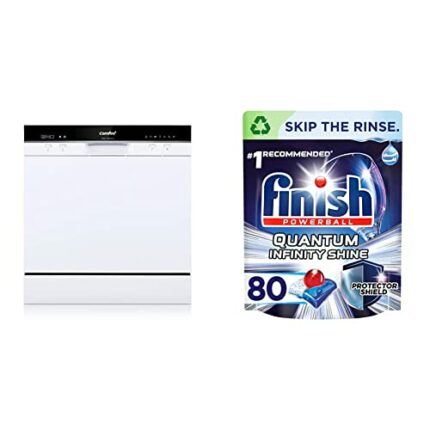 COMFEE' Table Top Dishwasher TD802 Compact Dishwasher with Finish Quantum Infinity Shine Dishwasher Tablets, Original, 80 Tablets