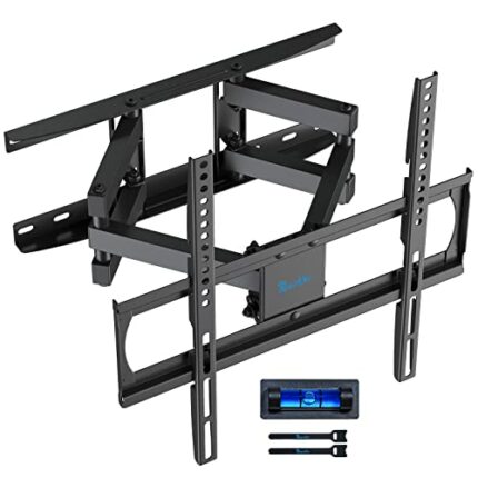 Rentliv TV Wall Bracket Swivel Tilt Extend, Ultra Strong Double Arms TV Mount Bracket for 26-55 Inch Flat and Curved TVs Up to 45kg, Max VESA 400