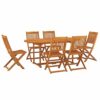 vidaXL Solid Acacia Wood Garden Dining Set 7 Piece Outdoor Terrace Backyard Patio Furniture Dining Dinner Table and Chair Seating Seat