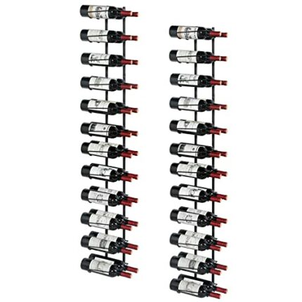 JKsmart Wine Rack Wall Mounted,Metal Wine Racks for 48 Bottles,Adjustable Wall Wine Rack, Freely DIY Hanging Wine Holder for Pantry Kitchen Bar W