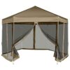 vidaXL Hexagonal Pop-Up Marquee with 6 Sidewalls Grey 3.6x3.1m Gazebo Canopy