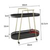 BHVXW Living Room Sofa Side Home Balcony Movable Small Push Kitchen Storage Rack (Color : Argento, Size : 62.5CM*60CM)
