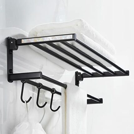 HIGOH Towel Rack Bath Towel Rack, Light Bathroom Towel Holder, Nordic Bathroom Rack Toilet Home Bathroom Hardware