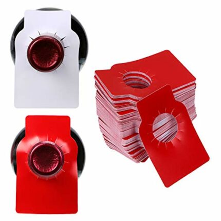 IGNPION Reusable Plastic Wine Bottle Tags Wine Cellar Neck Labels For Wine Racks and Cellar Organise -200 Count Per Pack ( White + Red)