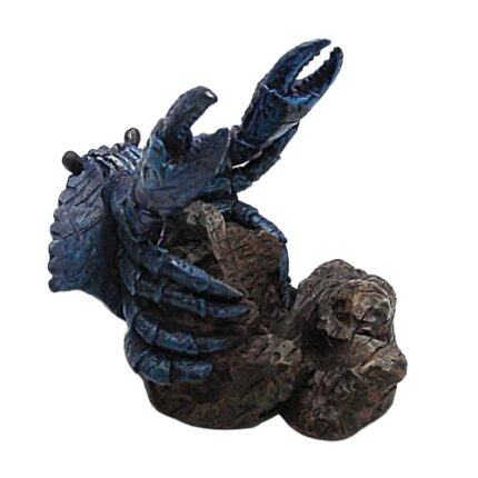 Blue Crab Wine Bottle Holder, Nautical Décor, Freestanding Tabletop Decoration, 5.75 Inches