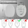 White Toilet Seat, White Durable Soft Close Toilet Seat Antibacterial Adjustable Hinges Wooden Material Toilet Seat Quick Release Removable Lid f