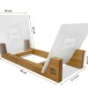 Vinyl Buddy, Vinyl Record Storage for 50 LPs, Made from Natural Wood with Two Acrylic End Panels (Teak Finish)