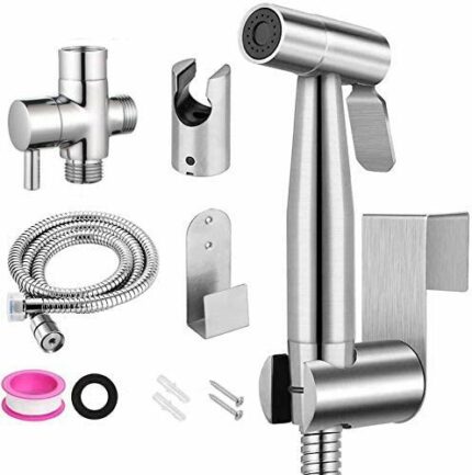 Handheld Bidet Sprayer Toilet Bathroom Douche Cloth Washing Diaper Cleaning Shower Head with Wall Bracket Hose Set Pet Bath
