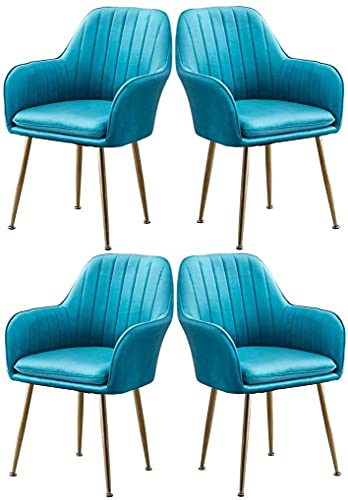 Kitchen Dining Room Furniture Chairs Upholstered Accent Dining Chair Flannel Fabric Cushion Chair Kitchen Living Room Arm Sofa Chair Set Of 4 (Co