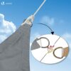 VOUNOT 3m x 5m Sun Shade Sail, Waterproof Outdoor Garden Sails Canopy Patio Party Sunscreen Awning 98% UV Block with Free Rope, Grey