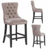 PS Global Adrianna Barstool, Comfortable and Stylish Fabric With Chrome Knockerback Luxurious Upholstery, Velvet Barstool, Easy Clean Fabric, Mod