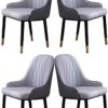 dining chair Kitchen Dining Room Furniture Chairs Modern Kitchen Dining Chair Set Of 4,Modern PU Leather High Back Padded Soft Seat Living Room L