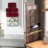Towel Rack Wall Mounted, Bathroom Towel Storage Hanging Towels Holder, 5 Tier Individual Towel Rail With 10 Hooks, Durable Metal Bathroom Accesso