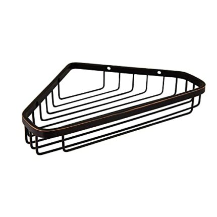 Design House 588921 9.5-inch Modern Wall-Mounted Stainless Steel Corner Shower Basket, Oil Rubbed Bronze