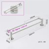 Towel Rail Double Stainless Steel Hanging Towel Rack Bathroom Towel Bracket Rotatable Tower Hanger Towel Rack