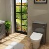 VeeBath Cyrenne High Gloss Anthracite Grey Floor Standing WC Back to Wall BTW Toilet Cabinet with Open Access Cistern Unit - 500mm