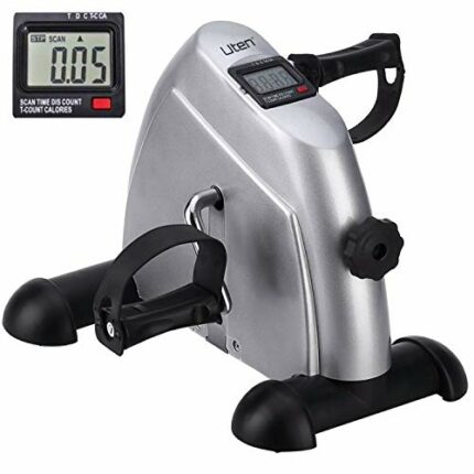 Mini Exercise Bike Pedal Exerciser Arm and Leg Cycle Exercise Bike Adjustable Resistance with LCD Display