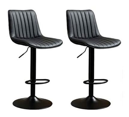 ADEADE Modern Bar Stools Set of 2 Counter Height Barstools with Backs Swivel Adjustable High Bar Chairs with Backrest PU Leather Swivel Bar Stool