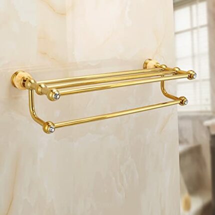 HIGOH Towel Racks,Bathroom Towel Rack Wall Mounted Towel Holder,All Copper European Towel Rack,Jade Bath Towel Rail,Bathroom Hardware Bathroom Wa