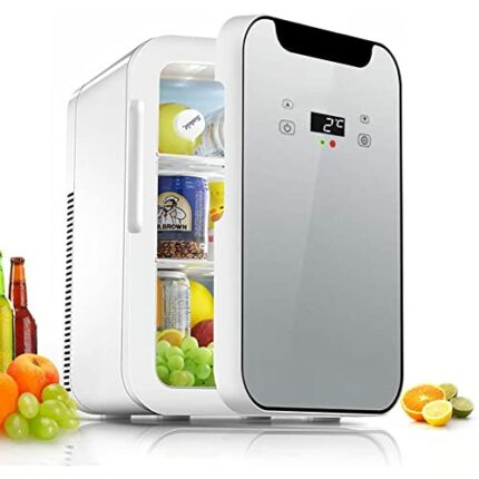 Mini Fridge 20L Silent Cooling And Warming AC/DC Digital Display Portable Compact Refrigerator，car Refrigerator Is Suitable For Homes, Cars And O