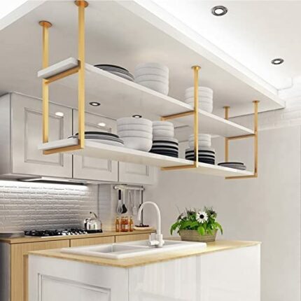 Wine Rack Hanging Shelves Ceiling Shelf Floating Wine Holder European Style Hanging Wine Rack Plant Stand Easy To Install Garage Ceiling Storage
