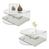 Cutora Clear Acrylic Nightstand Set of 2 Floating Side Tables Wall Mounted Hanging Nightstand for Bedroom 10.5" x 10" x 4", 8 lbs Load End Table