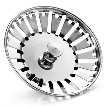 Tomario 2.0 Kitchen Sink Plug Strainer Thicken Stainless Steel Sink Plugs and Strainers for UK Sinks, Hole Diameter 78mm, 79mm, 82mm, 84mm (84mm)