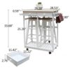 BHVXW Dining Room Kitchen Foldable Wooden Handle Semicircle Dining Cart With Round Stool White