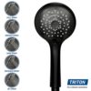 Triton Showers GEAMDU93 Amore DuElec | Shower Electric | 9.5KW | Black Gloss I Electrical Showers | With Showerhead and Anti Twist Hose | Rainfal