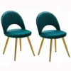 dining chair Kitchen Dining Room Furniture Chairs Velvet Dining Chair Set Of 2 Living Room Side Chair with Metal Legs Velvet Seat and Backrests K