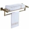 Vintage Double Layer Towel Bar Wall Mounted Towel Holder Rack Rail Stainless Steel Bathroom Accessories Towel Holder Retro Antique Shower Towel S