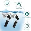 Toilet Seat Fittings, 2 Pack Toilet Seat Hinges with 2 Extra Screws, Stainless Steel Toilet Seat Screws with Expanding Rubber Screws, Stainless S