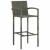 vidaXL Outdoor Bar Set 5 Piece Garden Dining Set Garden Bar Outdoor Furniture Set Garden Table and Chairs Bistro with Armrest Poly Rattan Grey