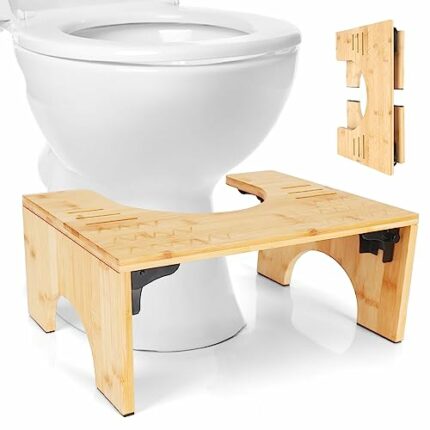 Toilet Stool,Squatty Potty Poop Stool for Bathroom, omlcines Foldable Potty Stool for Adults, Portable Squat Potty Stool with Non-Slip Mat for Ad
