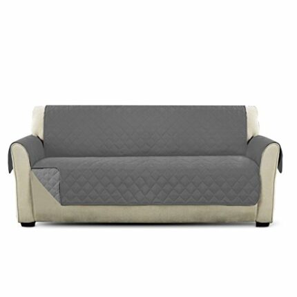 PETCUTE Sofa cover couch covers quilted Sofa Protector 3 Seater Pet Furniture Protector Gray