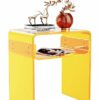 solaround Clear Acrylic End Table 2-Tier Bedside nightstand for Living Room Bedroom Home Decor (Black)