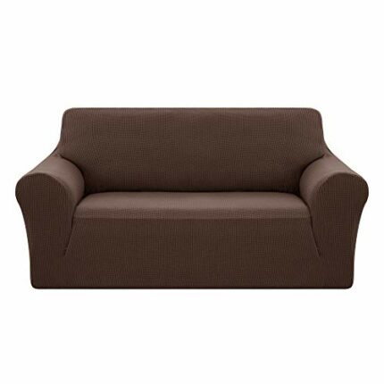 Deconovo Stretch Slipcovers Jacquard Full Coverage Sofa Covers Anti-Slip Polyester Spandex Fabric Sofa Protector for Leather Sofa(Two Seater, Cho