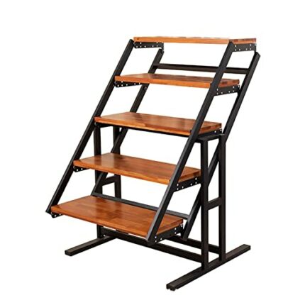 DISHENGZHEN Foldable Dining Table with Adjustable Shelves, Space-Saving and Convertible into Bookshelf, 1.2M Kitchen Table that's Easy to Store.
