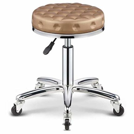 DINGZZ Industrial Metal Finish 360° Swivel Adjustable Height PU Upholstered Seat Assembled Pub Home