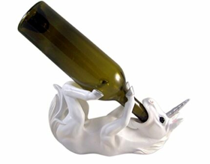 DWK-HD38152 - Adorable 11 Inch Unicorn Wine Bottle Holder Figure - Home Decor Sculpture Decoration with Amazing Detail - Decorative Fantasy Anima