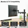 PUTORSEN Universal VESA Pole Mount Fits 17 to 32 inch Screens, Full Motion TV Pole Mount Bracket with Articulating Arm, VESA 75mm and 100mm