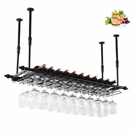Stylish Simplicity Industrial Wine Glass Stylish Simplicity Rack Bar Floating Rack Kitchen or Office Cutlery Bottle Holder Retro Iron Inverted Go