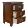 AERATI OAK Bedside Table Cabinet Bedside Chest of Drawers 3 Drawer Bedside Cupboard 56 cm Already Assembled Rustic