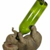 Ebros Gift Kitchen Partner Decor Wildlife Safari Elephant Wine Bottle Holder Figurine Pachyderm Animal Savanna Oil Wine Valet Storage Standalone