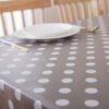 Vinylla Polka Dot Taupe Easy Wipe Clean PVC Tablecloth
