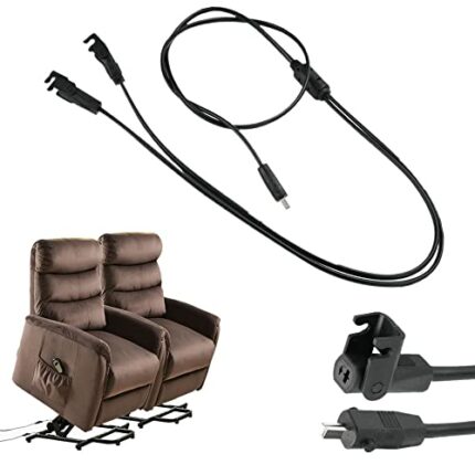 BUENTYA Electric Recliner Chair Sofa 1.1m Extension Lead Extension Cord for Recliner 2 Pin Splitter Lead Recliner Power Supply Cord Y-Splitter Co