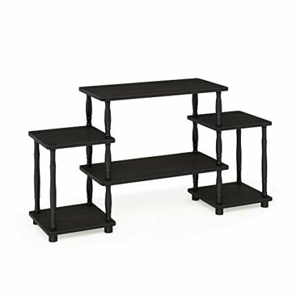 Furinno No Tools Entertainment Center with Bamboo Tubes, Wood, Espresso/Black, 105.41 (W) x 58.04 (H) x 29.46 (D) cm