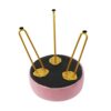 TOUCH-RICH Velvet Footrest Stool Ottoman Round/Square Modern Upholstered Vanity Footstool Side Table Seat Dressing Chair with Golden Metal Leg(Pi