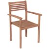 vidaXL 8x Solid Teak Wood Stackable Garden Chairs Wooden Armchairs Home Household Furniture Chairs Garden Seats Dining Chairs Outdoor Seating